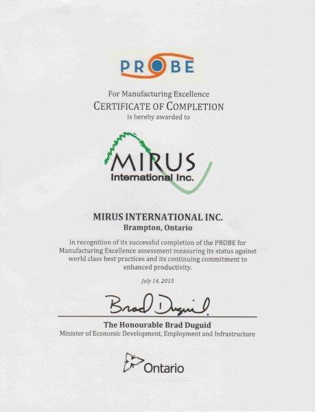 Probe Certificate